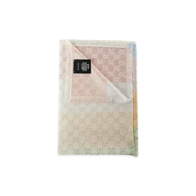 GUCCI Women's GG Pastel Colour Jacquard Stole "Multicolor"