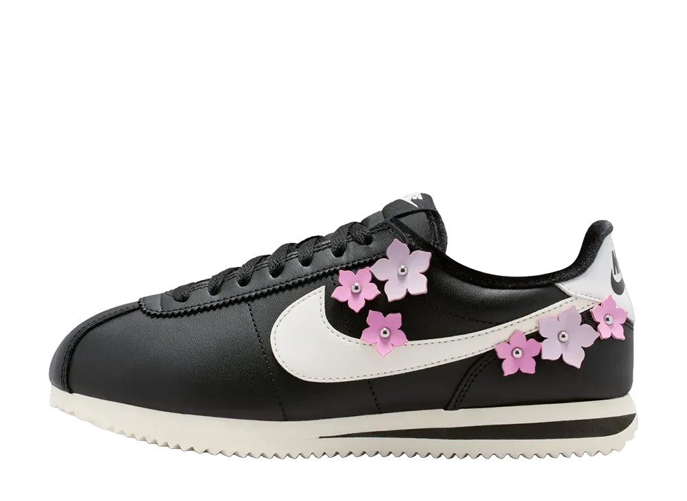 Nike Women's Cortez Leather Floral Pack "Black/Pink Rise"