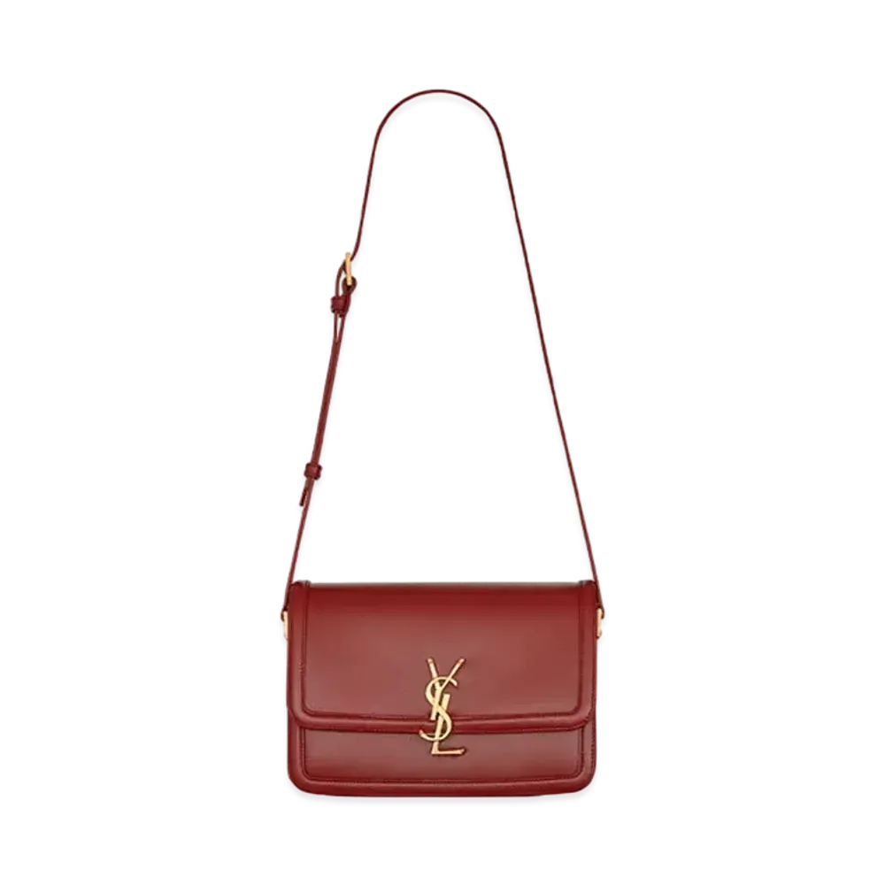 Saint Laurent Solferino Medium Satchel In Box Saint Laurent Leather "Opyum Red"