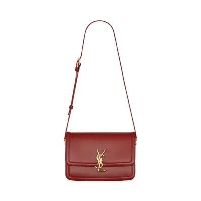 Saint Laurent Solferino Medium Satchel In Box Saint Laurent Leather "Opyum Red"