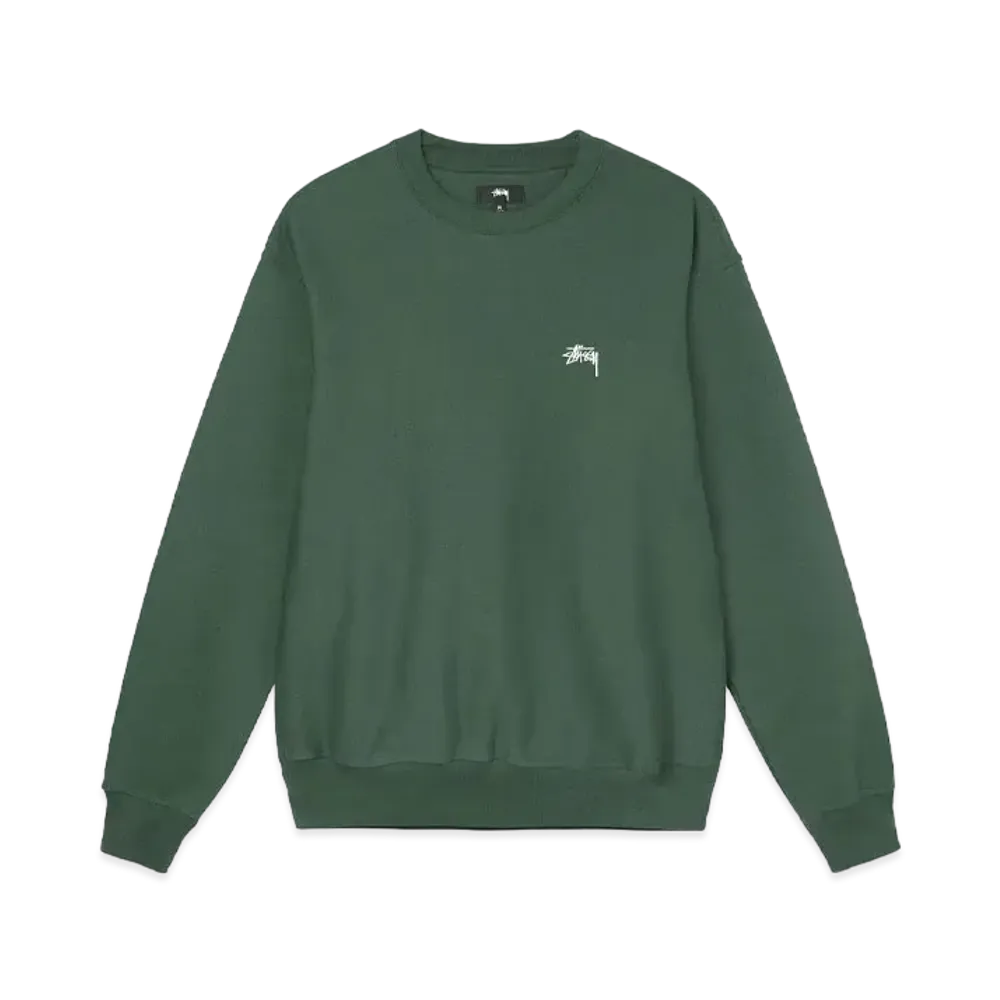 Stussy Stock Logo Crew Sweat "Forest"