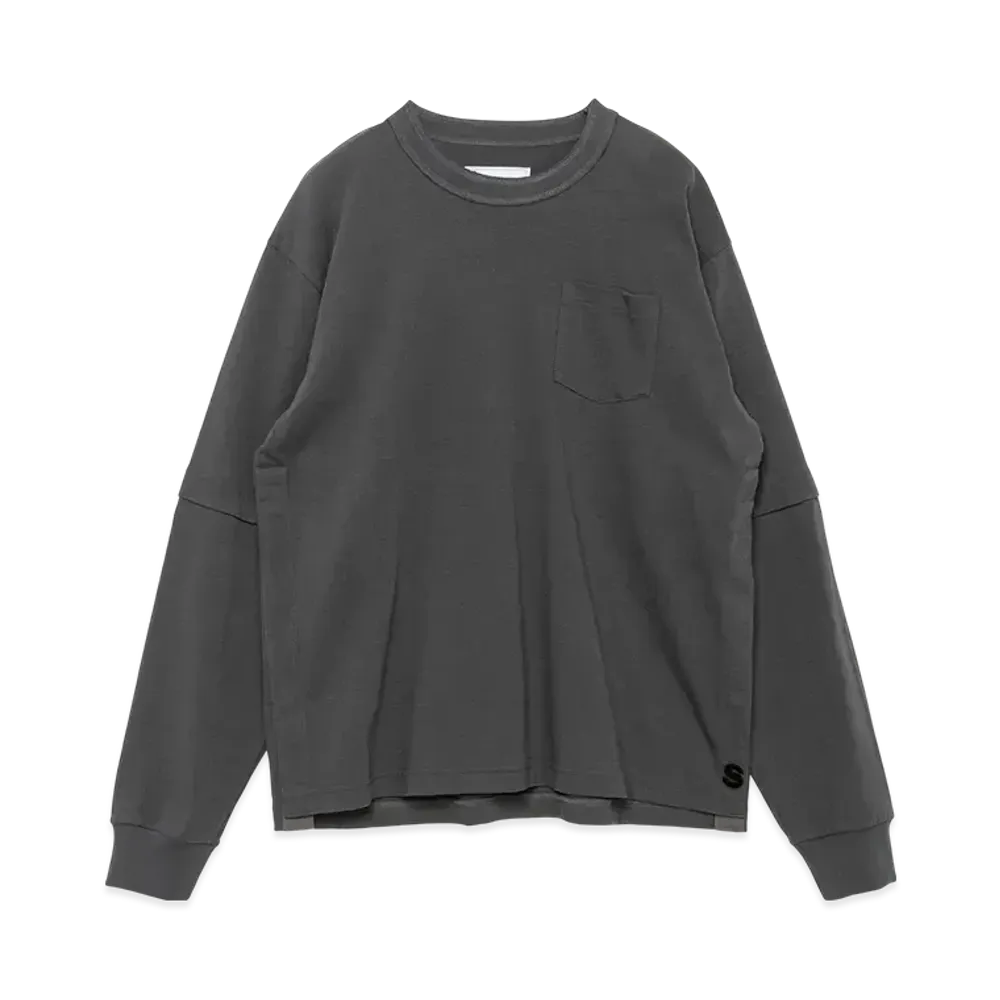 sacai S Cotton Jersey L/S T-Shirt "Charcoal Gray"
