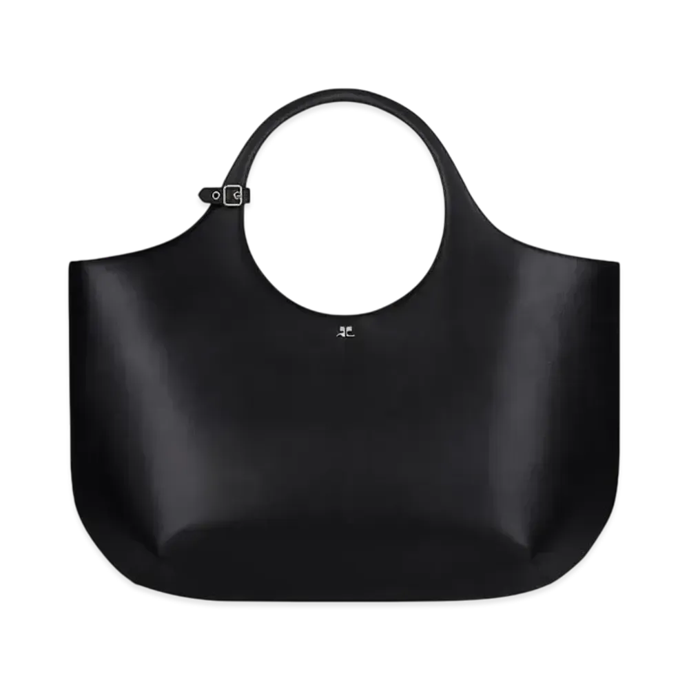 Courreges Maxi Holy Leather Bag "Black"