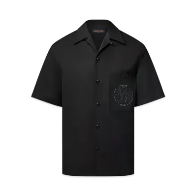 Louis Vuitton Embroidered Short-Sleeved Cotton Shirt "Noir"