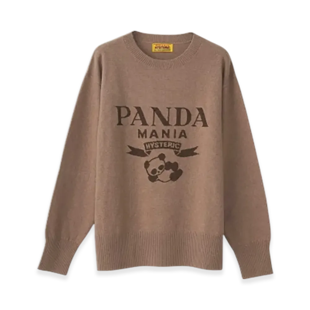 HYSTERIC GLAMOUR Panda Mania Knitted Sweater "Beige"