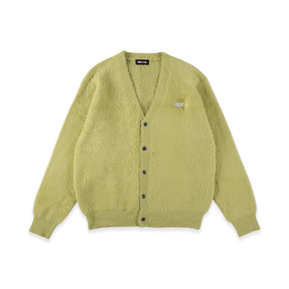 WIND AND SEA Shaggy Knit Cardigan "Lime"