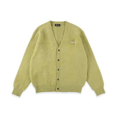 WIND AND SEA Shaggy Knit Cardigan "Lime"