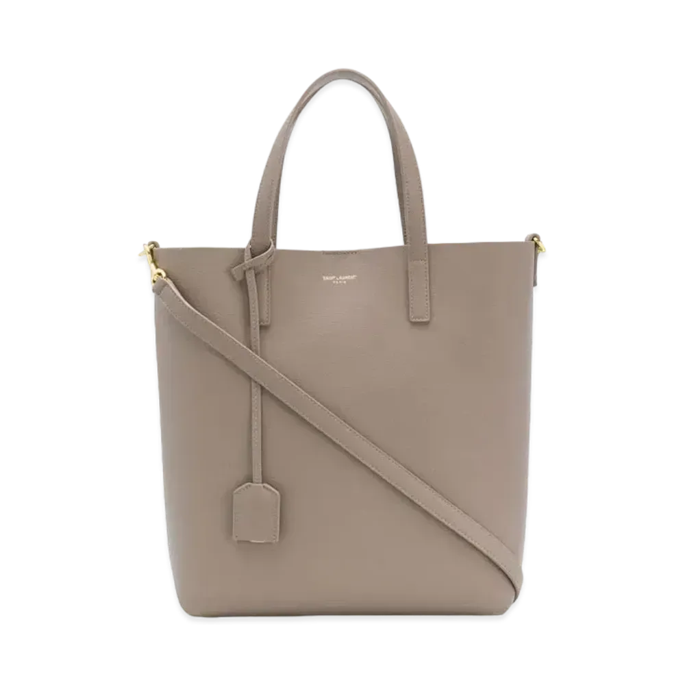 SAINT LAURENT Shopping Bag Saint Laurent Toy In Supple Leather "Stone Gray"
