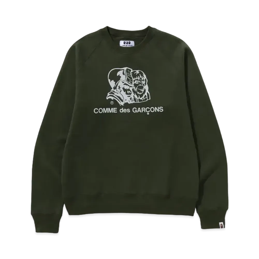 A BATHING APE x CDG OSAKA Reversible Crewneck "Green"