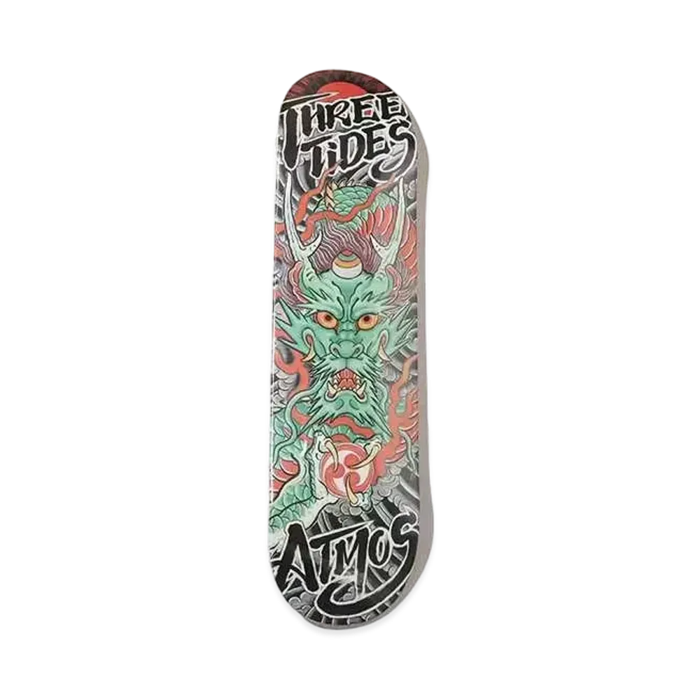 atmos x THREE TIDES TATTOO skateboard deck MUTSUO DRAGON "Multi"