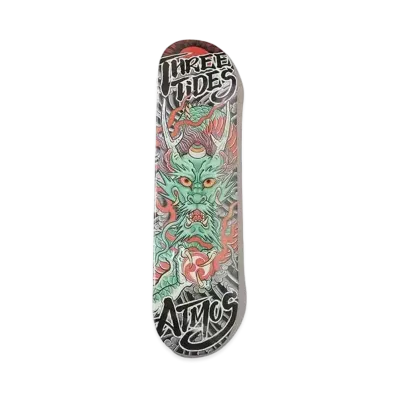 atmos x THREE TIDES TATTOO skateboard deck MUTSUO DRAGON "Multi"