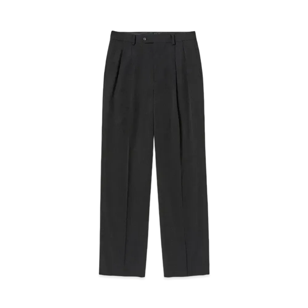 AURALEE Light Wool Max Gabardine Two-Tuck Slacks "Top Black"