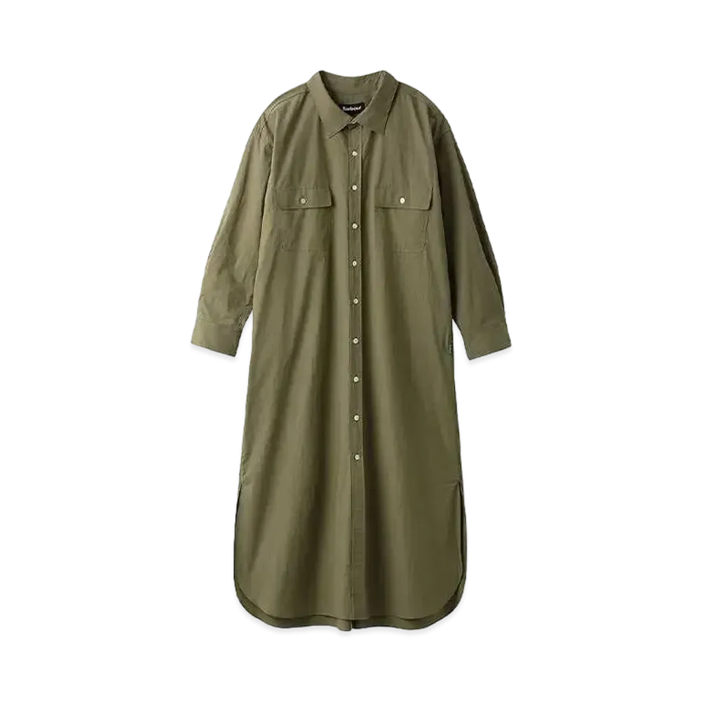 Barbour Japan Limited Regular Collar Shirt Dress (Oversized Fit) "Olive"