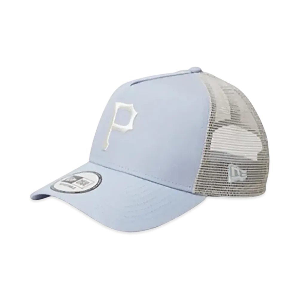 NEW ERA 9Forty A-Frame Tracker MLB Typewriter Pittsburgh Pirates "Sky Blue/Chrome White"