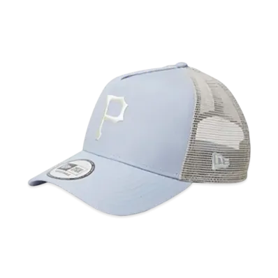 NEW ERA 9Forty A-Frame Tracker MLB Typewriter Pittsburgh Pirates "Sky Blue/Chrome White"