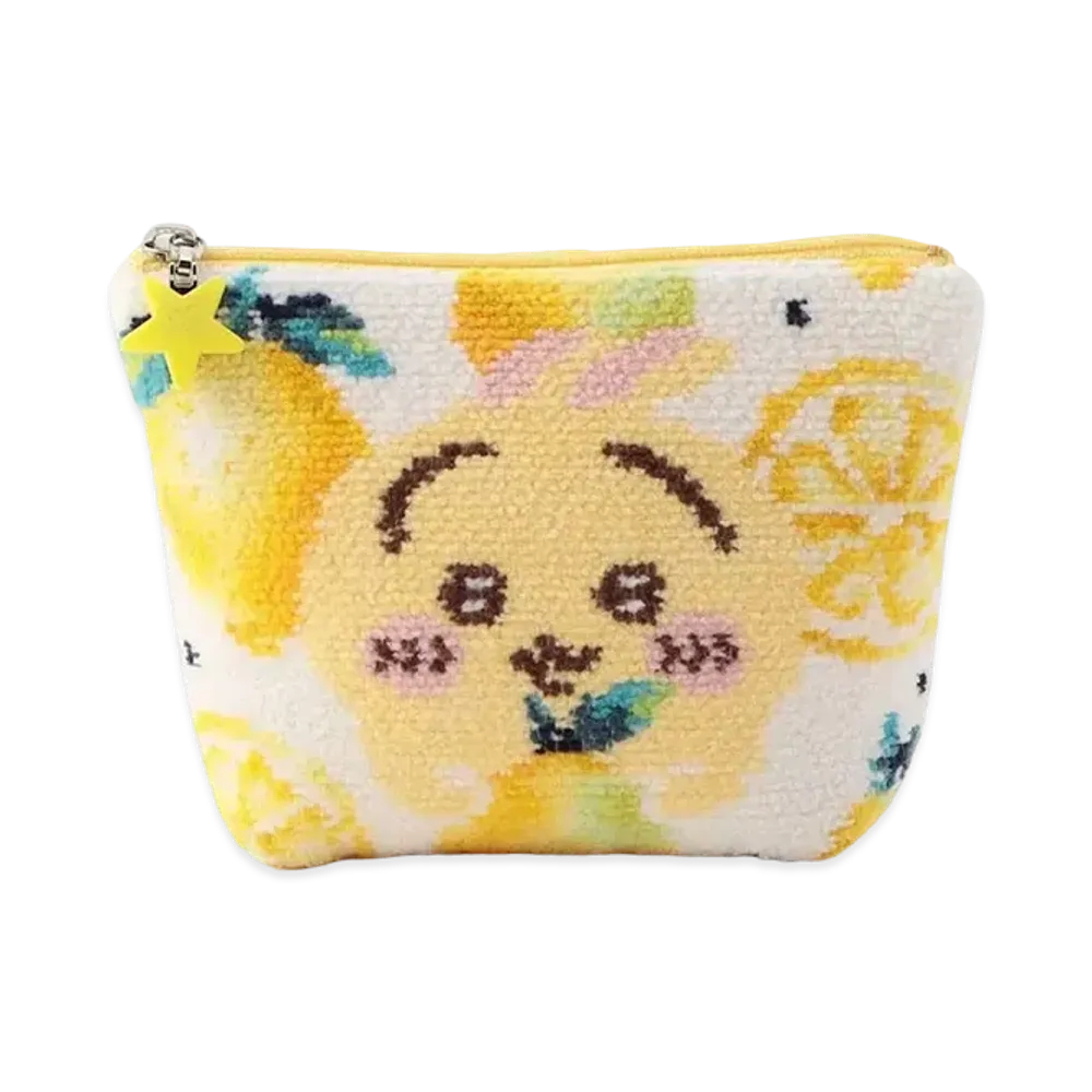 FEILER x Chiikawa Usagi Lemon Dots Pouch "White/Yellow"