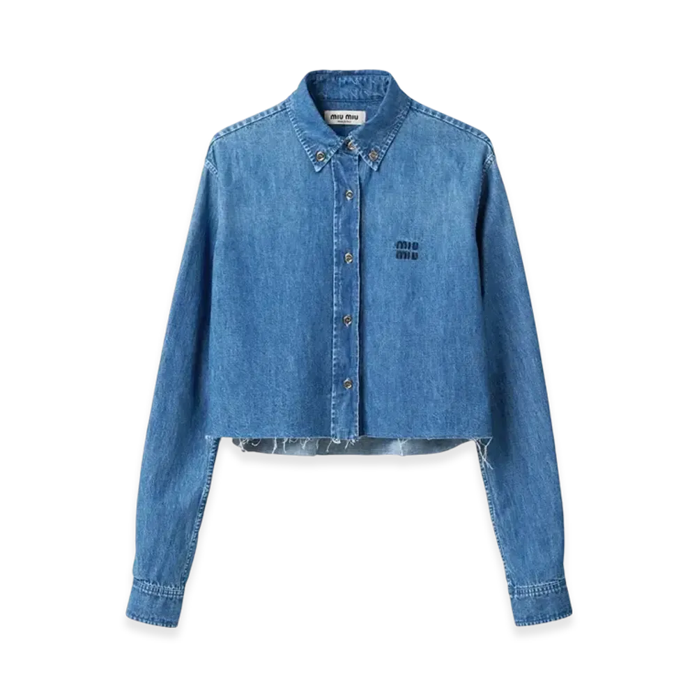 MIU MIU Women's Chambray Shirt "Sapphire Blue"