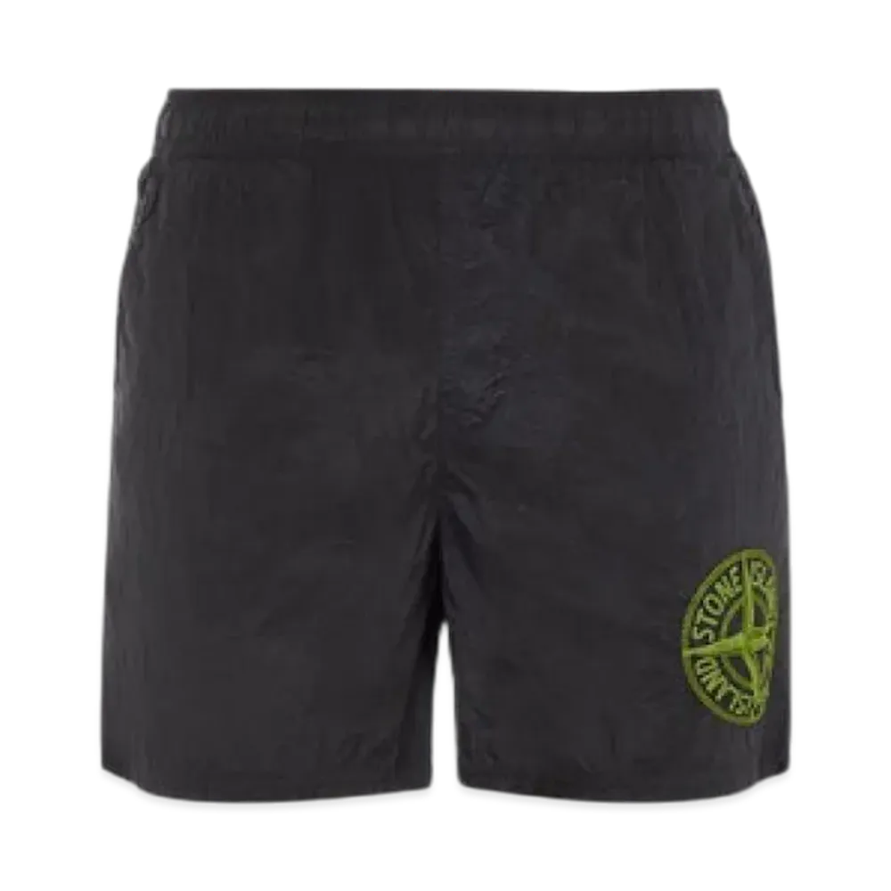 Stone Island B0948 Stitches Five Embroidery Nylon Metal In Econyl Regenerated Nylon Swimming Trunk - 23SS "Black"