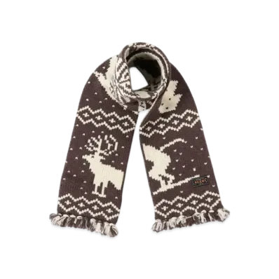 BEAMS Muffler Jacquard Nordic Pattern "Brown"