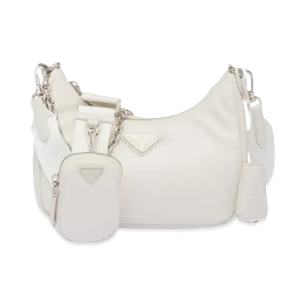 PRADA Padded Nappa Leather Prada Re Edition 2005 Shoulder Bag "White"