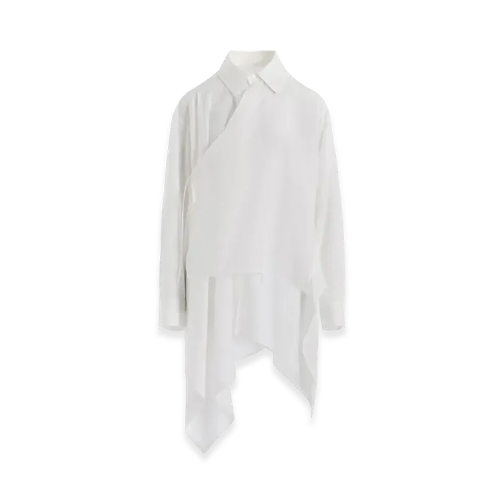 Yohji Yamamoto Cellulose Long Asymmetry Blouse "White"