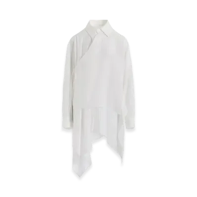 Yohji Yamamoto Cellulose Long Asymmetry Blouse "White"