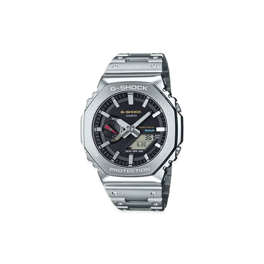 Casio G-Shock Bluetooth Radio Solar Analog-Digi M Watch "Silver"
