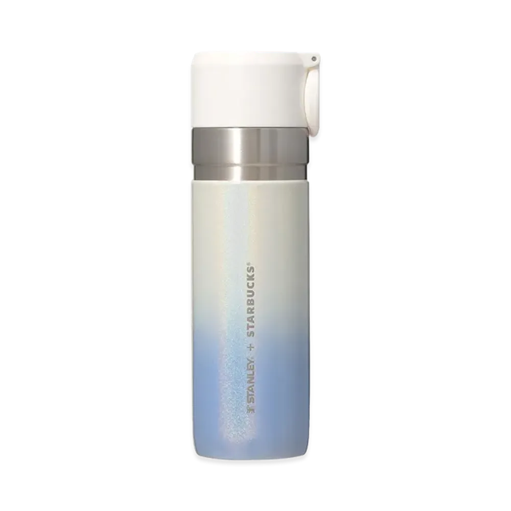 STARBUCKS SAKURA 2026 Stainless Steel Bottle STANLEY 473ml "Shiny Airy Blue Gradation"