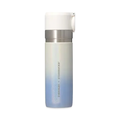 STARBUCKS SAKURA 2026 Stainless Steel Bottle STANLEY 473ml "Shiny Airy Blue Gradation"