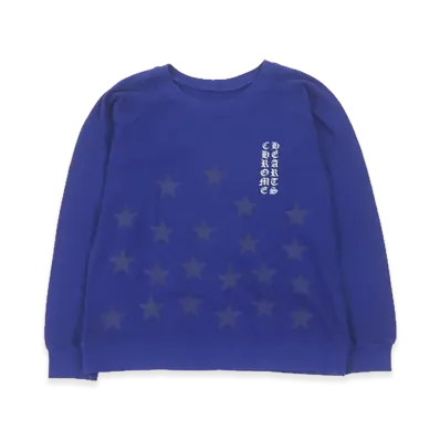 Chrome Hearts Scroll Logo & Stars Crewneck "Blue"