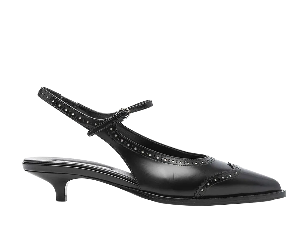 MIU MIU Women's Leather Brogue Pumps "Black"