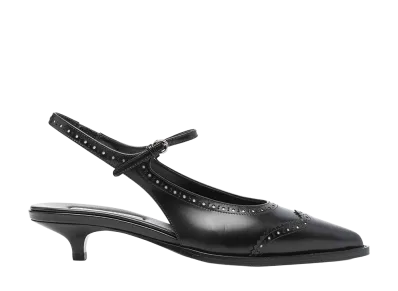 MIU MIU Women's Leather Brogue Pumps "Black"