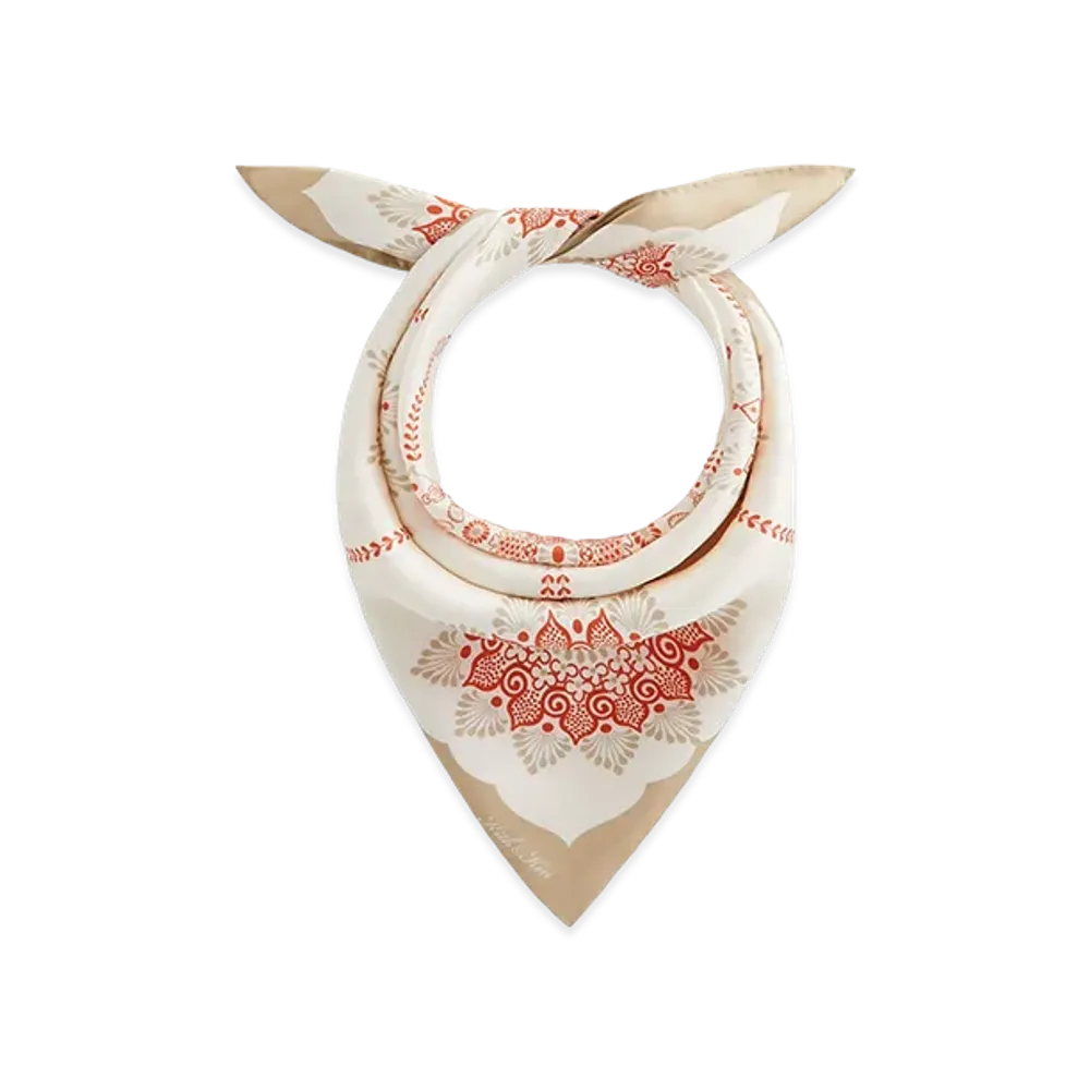 Kith Floral Printed Palm Silk Scarf "Volcano"
