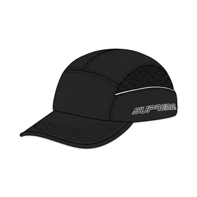 Supreme Side Mesh Piping Camp Cap "Black"