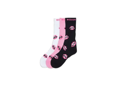 Chrome Hearts 3Pack Chomper Socks "Black/Pink/White"