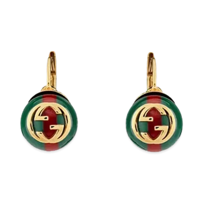 GUCCI Stripe Web Earrings