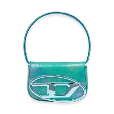 Diesel 1Dr 1Dr-Iconic Shoulder Bag In Pop Color Denim "Blue Green"
