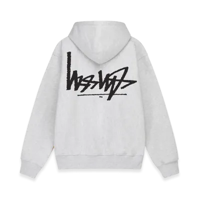 Stussy Flipped Zip Hoodie "Ash Heather"