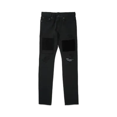 HYSTERIC GLAMOUR Patch Remake Slim Denim Pants "Black"