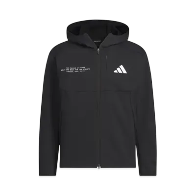 adidas Adaptation Double Knit Hooded Track Jacket "Black"