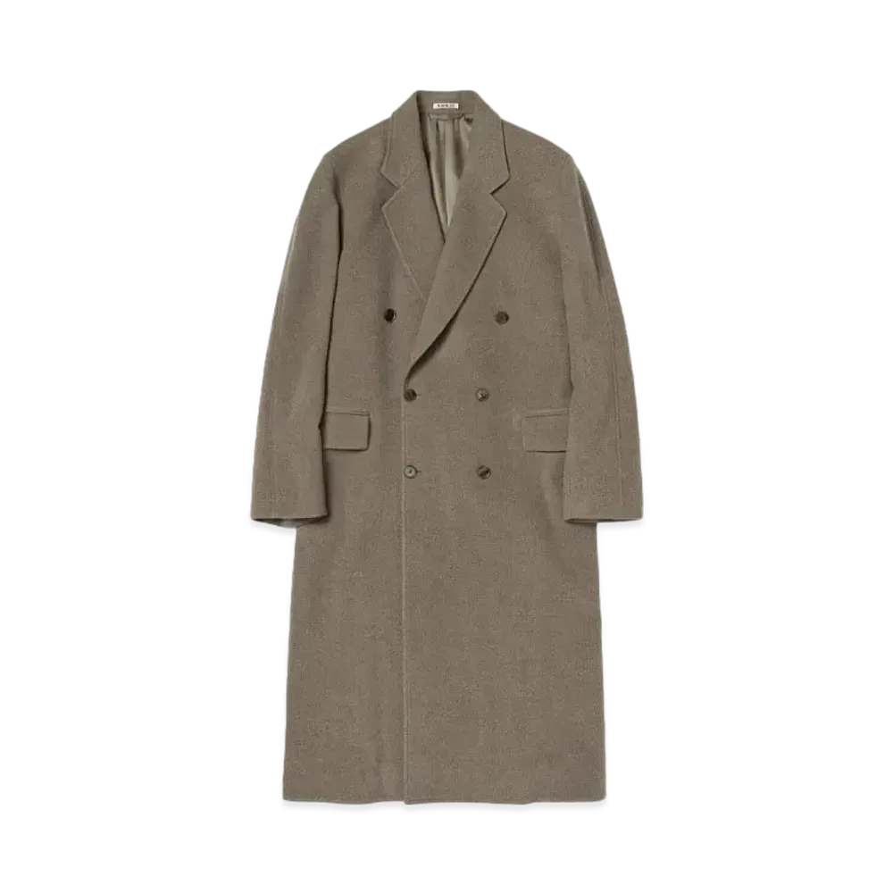 AURALEE Super Fine Wool Mosser Chesterfield Coat "Khaki Beige"