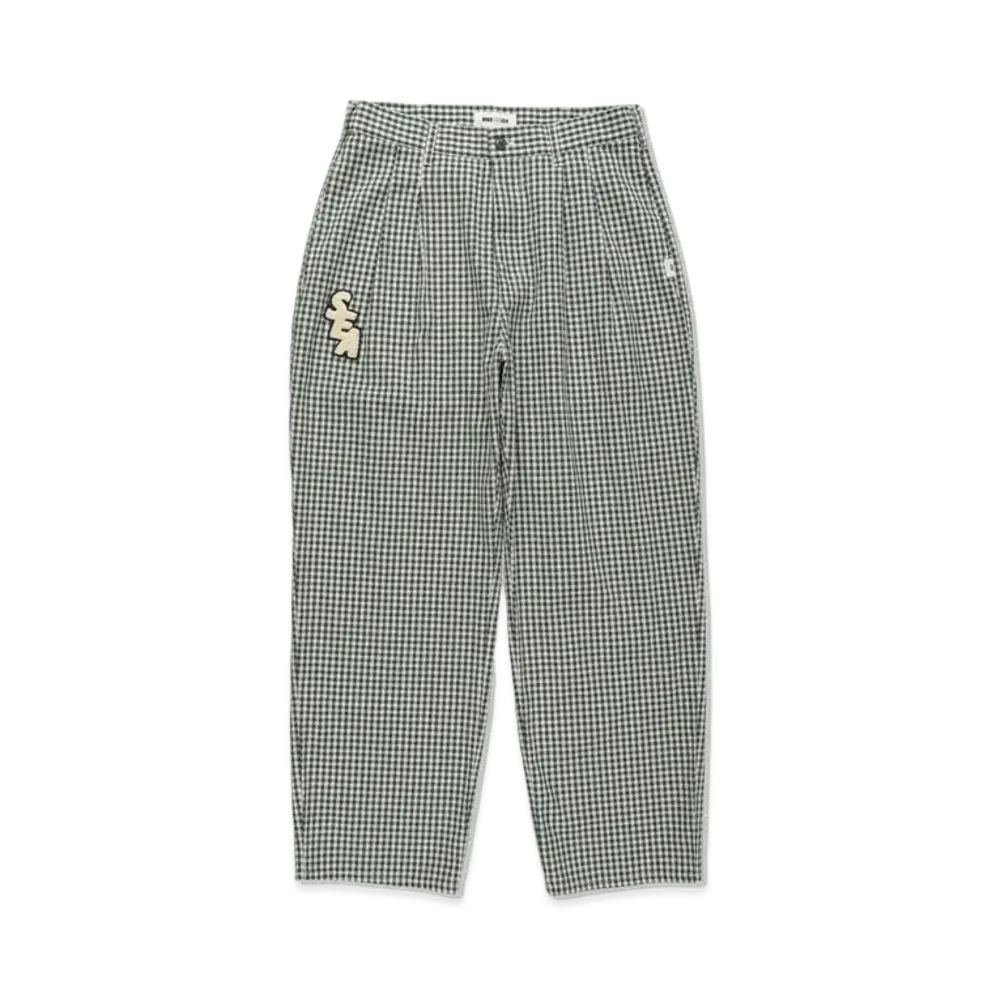 WIND AND SEA GINGHAM PLAID 2 TUCK SLACKS "Green"