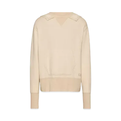 Maison Margiela Men's Stamp Logo Hoodie "Ecru"