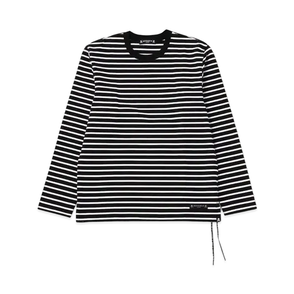 mastermind JAPAN Striped LS Tee "Black White"