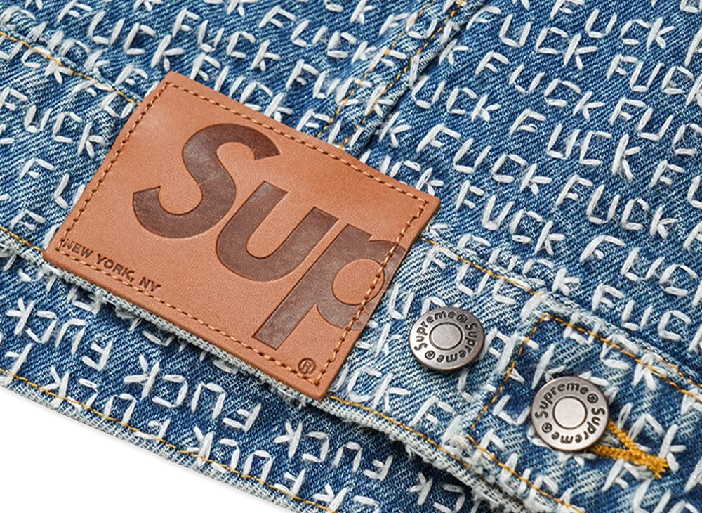Supreme Fuck Stitch Denim Trucker Jacket Supreme Fuck Stitch Denim Trucker Jacket