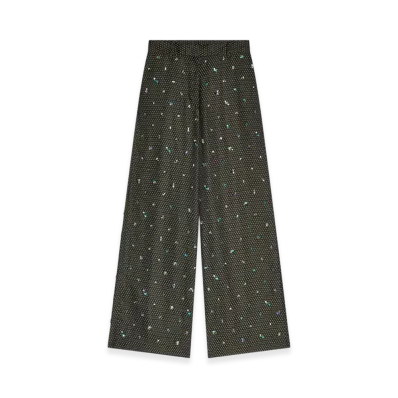 DRIES VAN NOTEN Women's Embellished Wide Leg Pants "Black"