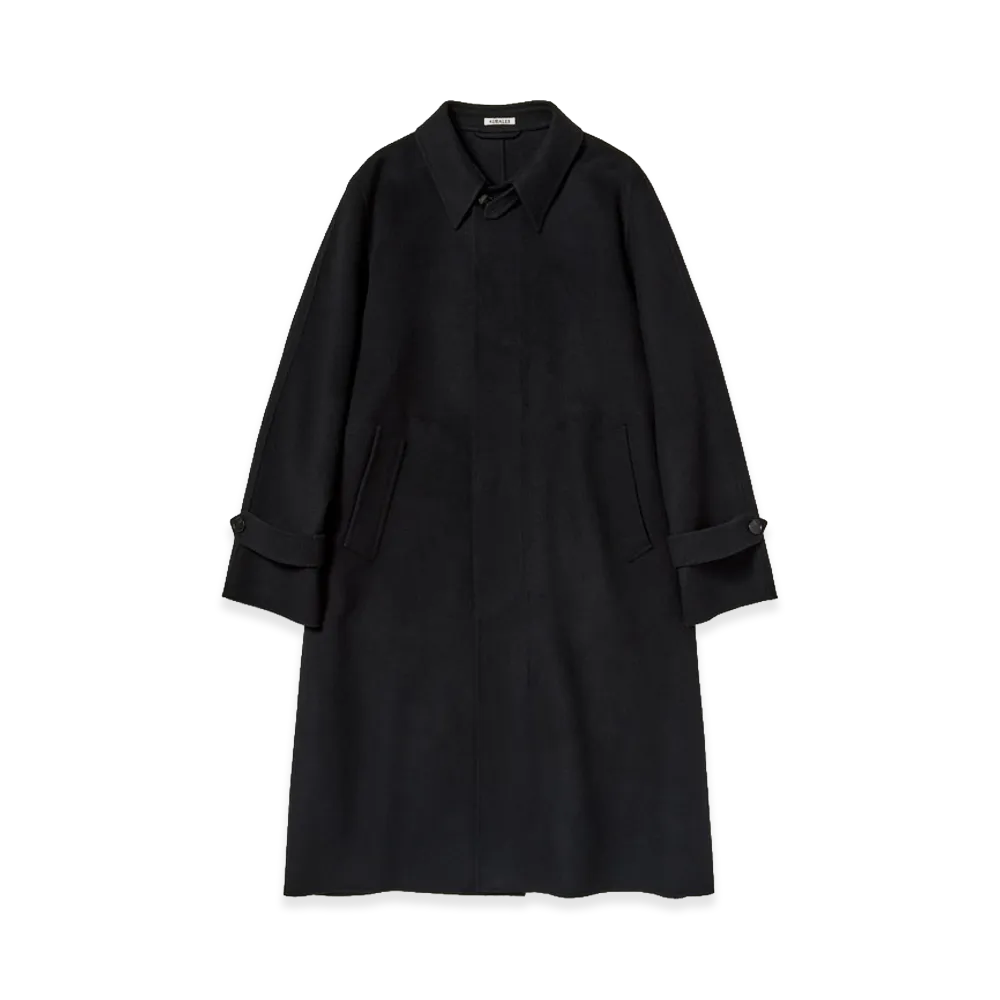 AURALEE Super Fine Wool Melton Hand Sewn Coat "Black"