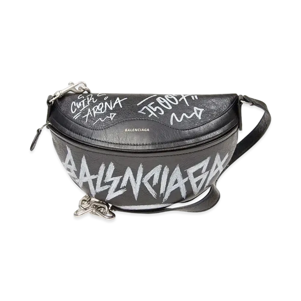 BALENCIAGA Leather Belt Bag "Black"