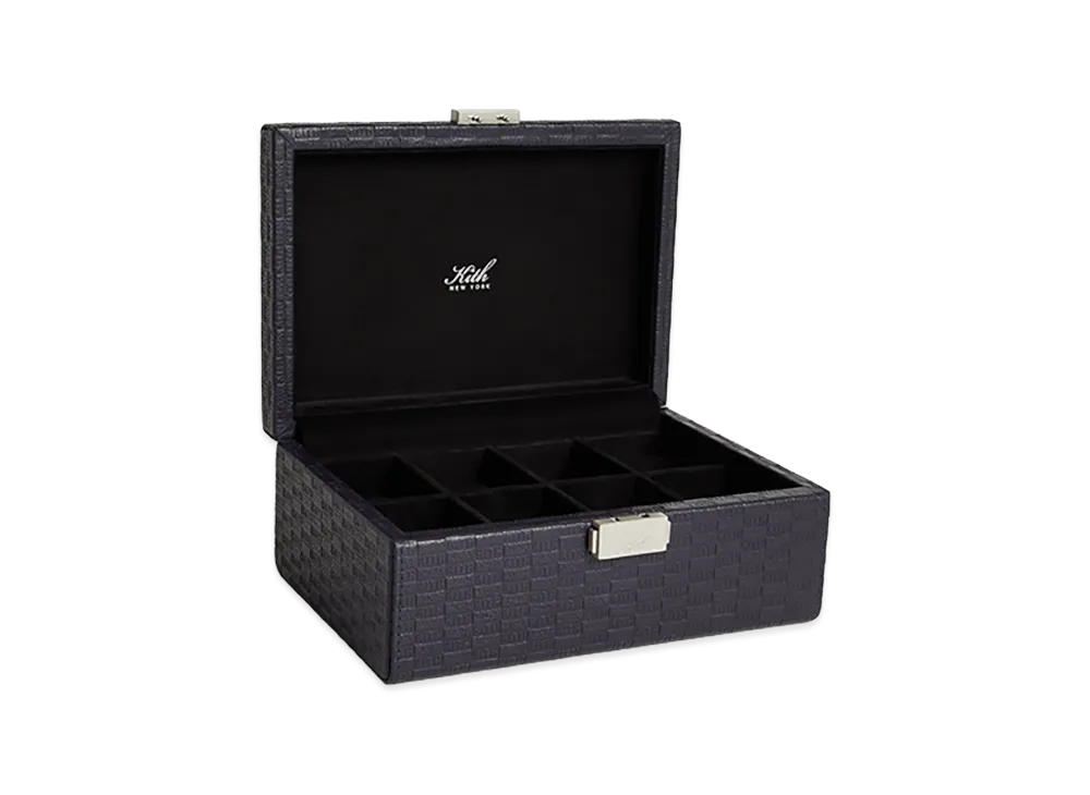 Kith Monogram Tumbled Saffiano Leather Watch Box "Ink"
