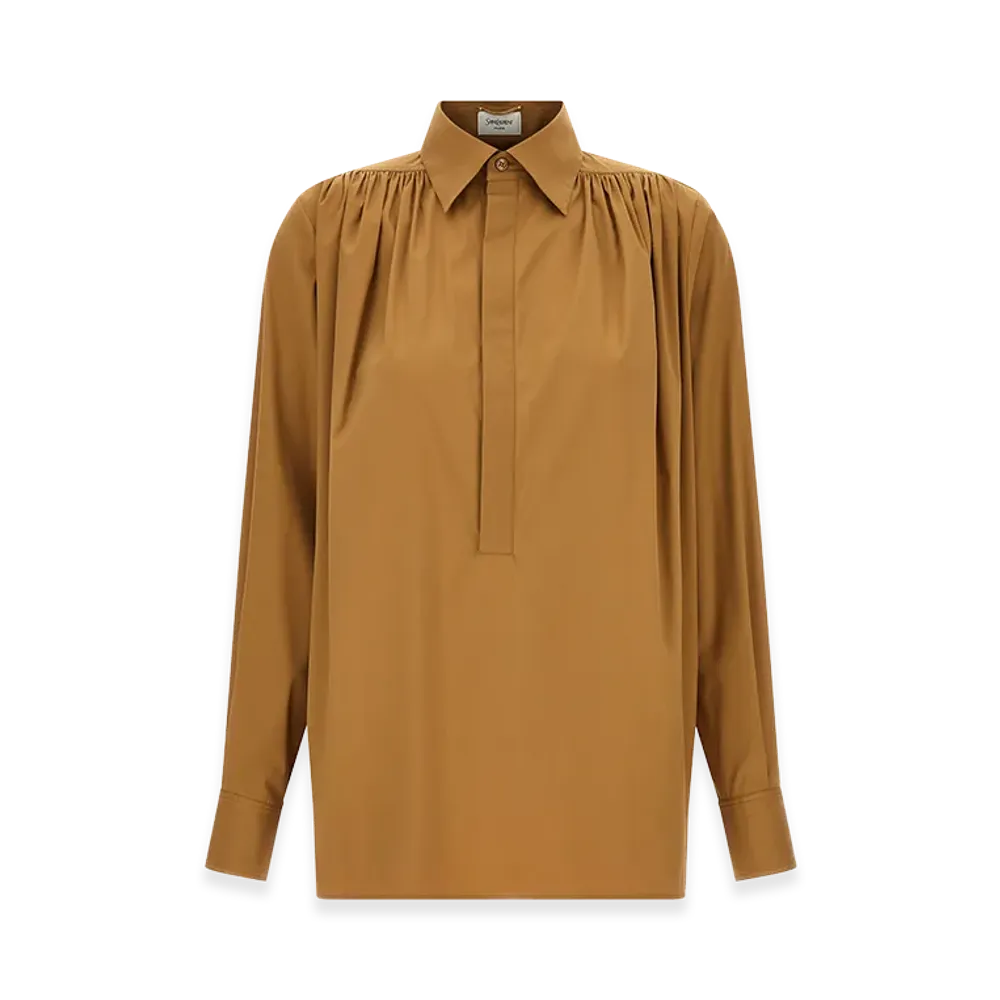 Saint Laurent Women's Sx07 Blouse "Brown"